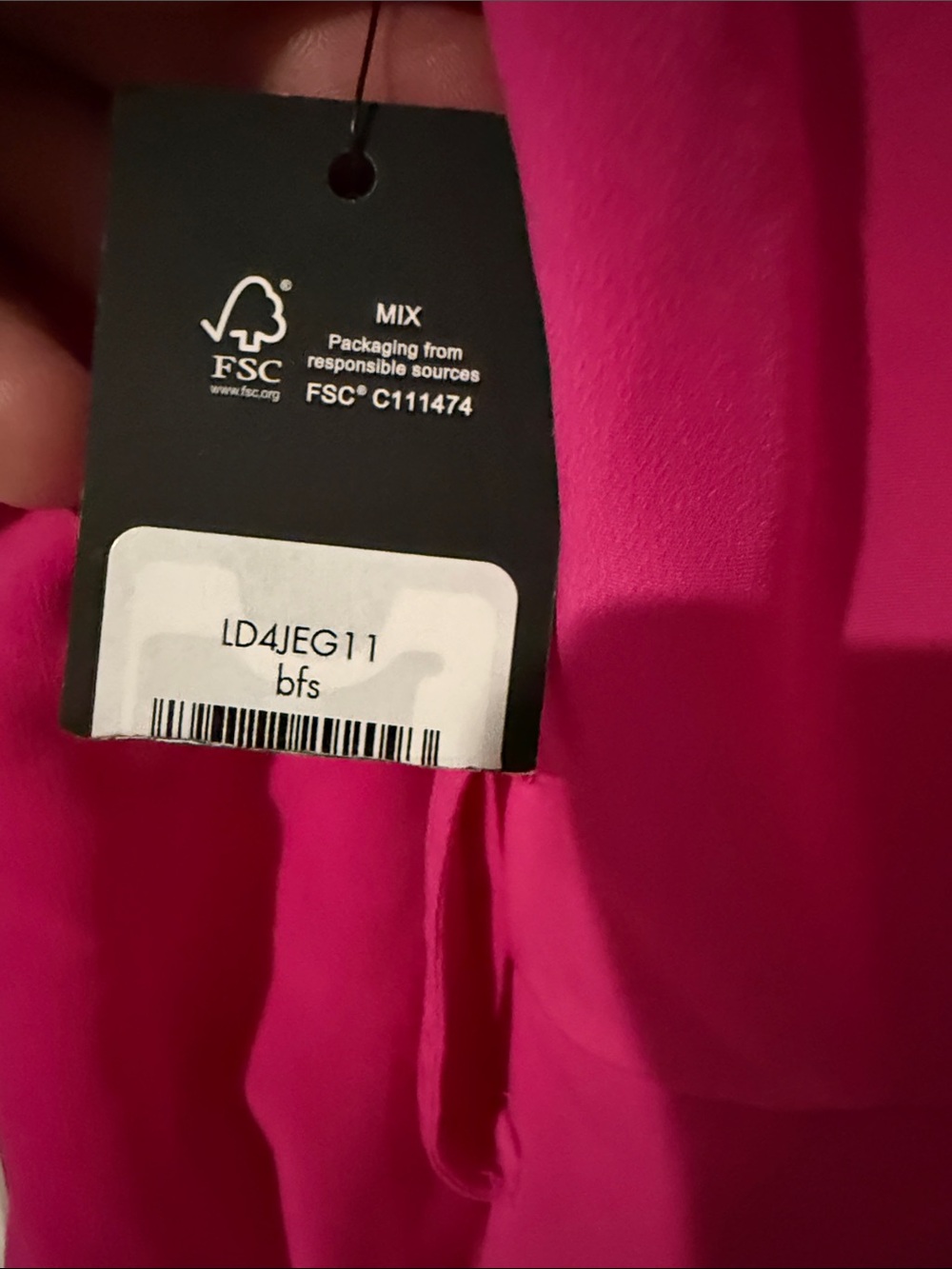 Karl Lagerfeld Paris Crepe Zip-Front 3/4-Sleeve Dress - Bright Fuchsia - Picture 8 of 11